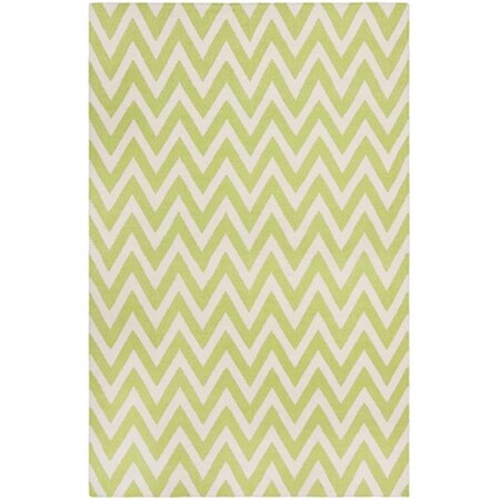 Safavieh Dhurries Hand Woven Flat Weave Rectangle Rug- Green - Ivory- 10 x 14 ft. DHU557A-10